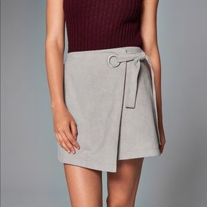 Suede Wrap Mini Skirt